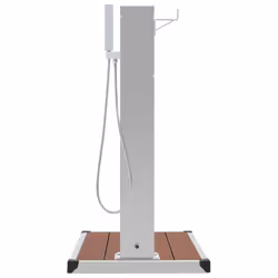 vidaXL Outdoor Shower with Tray WPC Stainless Steel Garden Shower Tower Panel