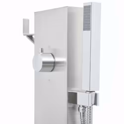 vidaXL Outdoor Shower with Tray WPC Stainless Steel Garden Shower Tower Panel - Additional view 4
