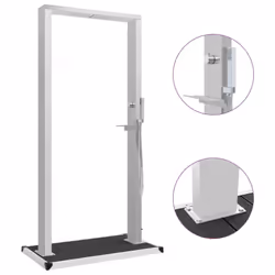 vidaXL Outdoor Shower with Tray WPC Stainless Steel Garden Shower Tower Panel