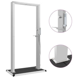 vidaXL Outdoor Shower with Tray WPC Stainless Steel Garden Shower Tower Panel