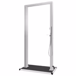 vidaXL Outdoor Shower with Tray WPC Stainless Steel Garden Shower Tower Panel - Additional view 4