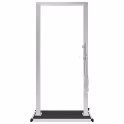 vidaXL Outdoor Shower with Tray WPC Stainless Steel Garden Shower Tower Panel - Additional view 5