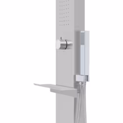 vidaXL Outdoor Shower with Tray WPC Stainless Steel Garden Shower Tower Panel - Additional view 7