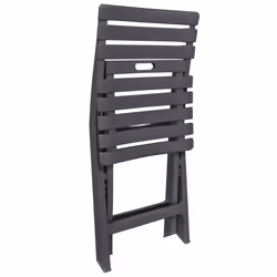 vidaXL 3 Piece Folding Bistro Set Plastic Anthracite Patio Dining Furniture - Additional view 5
