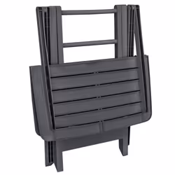 vidaXL 3 Piece Folding Bistro Set Plastic Anthracite Patio Dining Furniture - Additional view 6