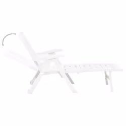 VidaXL 48754 outdoor chair Lounge Padded seat Plastic White - Additional view 4