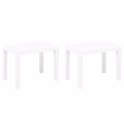 vidaXL 2x Garden Benches White Plastic Outdoor Patio Backyard Seat Furniture