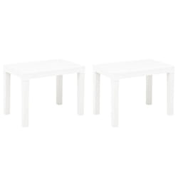 vidaXL 2x Garden Benches White Plastic Outdoor Patio Backyard Seat Furniture
