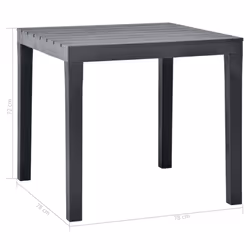 vidaXL Garden Table Anthracite 78cm Plastic Outdoor Terrace Stand Furniture - Additional view 4