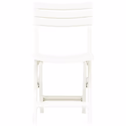 vidaXL 2x Folding Garden Chairs Plastic White Outdoor Bistro Chair Garden Seat - Additional view 2