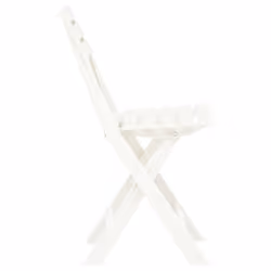 vidaXL 2x Folding Garden Chairs Plastic White Outdoor Bistro Chair Garden Seat - Additional view 4