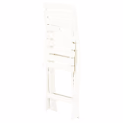 vidaXL 2x Folding Garden Chairs Plastic White Outdoor Bistro Chair Garden Seat - Additional view 7