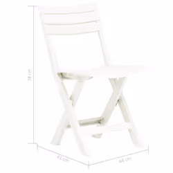 vidaXL 2x Folding Garden Chairs Plastic White Outdoor Bistro Chair Garden Seat - Additional view 8
