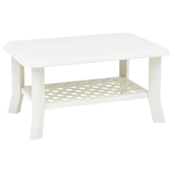 vidaXL Coffee Table White 90cm Plastic Couch Side End Outdoor Garden Stand