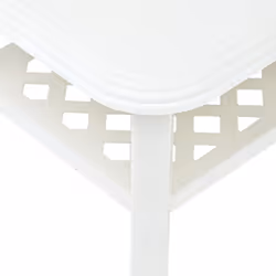 vidaXL Coffee Table White 90cm Plastic Couch Side End Outdoor Garden Stand - Additional view 4