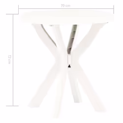 vidaXL Bistro Table White Ã70 cm Plastic Dining Table Outdoor Desk Garden Desk - Additional view 4