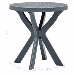 vidaXL Bistro Table Green Ã70 cm Plastic Dining Table Outdoor Desk Garden Desk - Additional view 4
