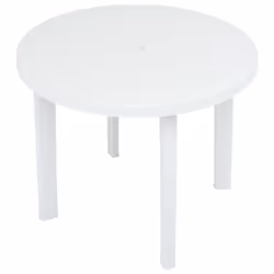 vidaXL Coffee Table Outdoor Couch Side Table Dinner Table Garden Stand Plastic - white