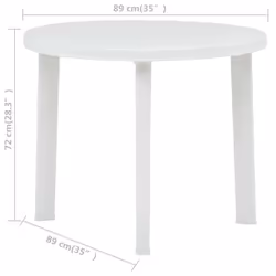 vidaXL Coffee Table Outdoor Couch Side Table Dinner Table Garden Stand Plastic - white - Additional view 4