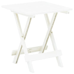 vidaXL Folding Garden Table White 45cm Plastic Bistro Patio Outdoor Stand