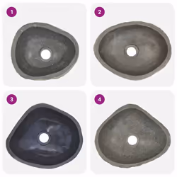 vidaXL Basin River Stone Sink Basin Washing Bowl Toilet Bathroom Basin Oval