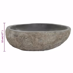 vidaXL Basin River Stone Sink Basin Washing Bowl Toilet Bathroom Basin Oval - Additional view 6
