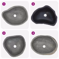 vidaXL Basin River Stone Sink Basin Washing Bowl Toilet Bathroom Basin Oval - Additional view 3