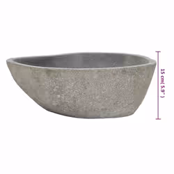 vidaXL Basin River Stone Sink Basin Washing Bowl Toilet Bathroom Basin Oval - Additional view 6