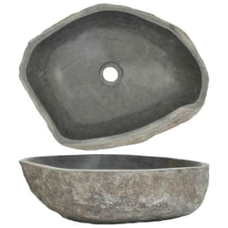 vidaXL Basin River Stone Sink Basin Washing Bowl Toilet Bathroom Basin Oval