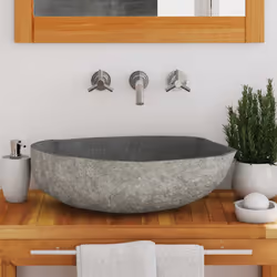 vidaXL Basin River Stone Sink Basin Washing Bowl Toilet Bathroom Basin Oval