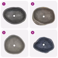 vidaXL Basin River Stone Sink Basin Washing Bowl Toilet Bathroom Basin Oval