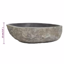 vidaXL Basin River Stone Sink Basin Washing Bowl Toilet Bathroom Basin Oval - Additional view 6