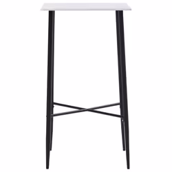vidaXL 3 Piece Bar Set Plastic Black Pub Bistro Dining Breakfast Table Chair