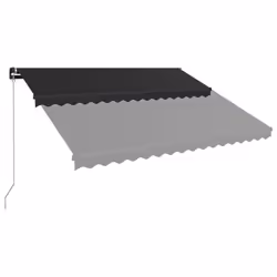 vidaXL Manual Retractable Awning Outdoor Patio Awning Sunshade Garden Canopy - anthracite - Additional view 2