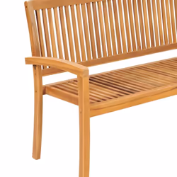 vidaXL Solid Teak Wood 3-Seater Stacking Garden Bench Outdoor Patio Seating - Additional view 4