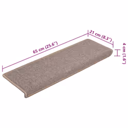 vidaXL Carpet Stair Treads Stair Mat Stair Protector Rug 15 pcs Light Brown