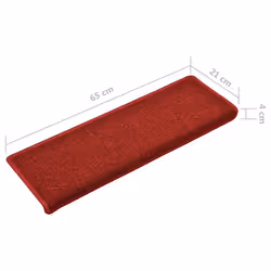 vidaXL Carpet Stair Treads Stair Mat Stair Step Protector Rug Decor 15 pcs Red