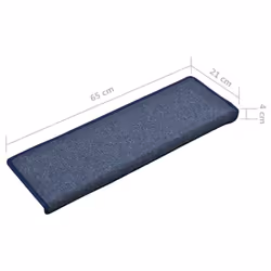 vidaXL Carpet Stair Treads Stair Mat Stair Step Protector Rug 15 pcs Blue - Additional view 5