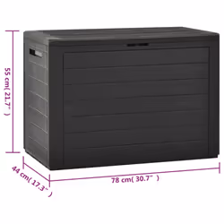 vidaXL Garden Storage Box Anthracite 78cm Outdoor Patio Cushion Deck Chest - Additional view 7