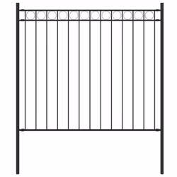 vidaXL Garden Fence Steel Black Garden Barrier Border Edging Landscape Fence