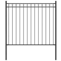vidaXL Garden Fence Steel Black Garden Barrier Border Edging Landscape Fence