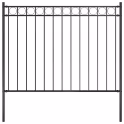 vidaXL Garden Fence Steel 1.7x1 m Black Patio Edging Barrier Outdoor Border
