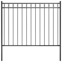 vidaXL Garden Fence Steel 1.7x1 m Black Patio Edging Barrier Outdoor Border