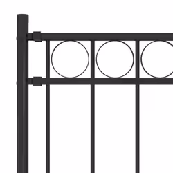 vidaXL Garden Fence Steel 1,7x1,5m Black Outdoor Border Edging Fencing Barrier - Additional view 2