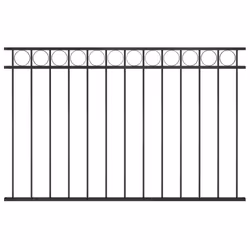 vidaXL Fence Panel Steel 1,7x1m Black Outdoor Border Edging Fencing Barrier