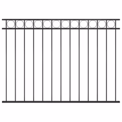 vidaXL Fence Panel Steel 1,7x1,2m Black Outdoor Border Edging Fencing Barrier