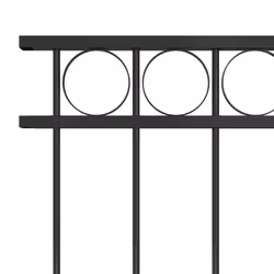 vidaXL Fence Panel Steel 1,7x1,5m Black Outdoor Border Edging Fencing Barrier - Additional view 2