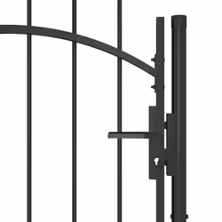 vidaXL Garden Gate Steel 1x2.2m Black Garden Barrier Patio Fencing Panel Wall