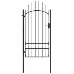vidaXL Garden Gate Steel 1x2.5m Black Garden Barrier Patio Fencing Panel Wall