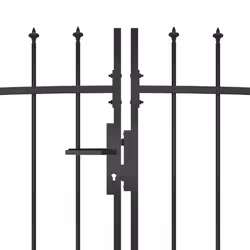 vidaXL Garden Fence Gate with Spear Top Black Barrier Fence Panel Multi Sizes - 5 x 1.75 m